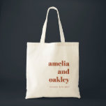 Bolsa Tote Casamento Personalizado De Queda De Feira Minimali<br><div class="desc">Bold Minimalist Rust Fall Retro Simple Custom Casamento Tote Bag</div>