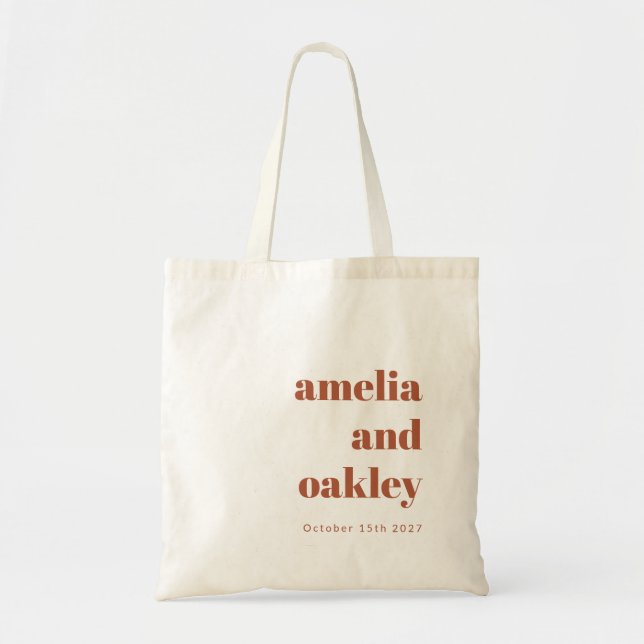 Bolsa Tote Casamento Personalizado De Queda De Feira Minimali (Frente)