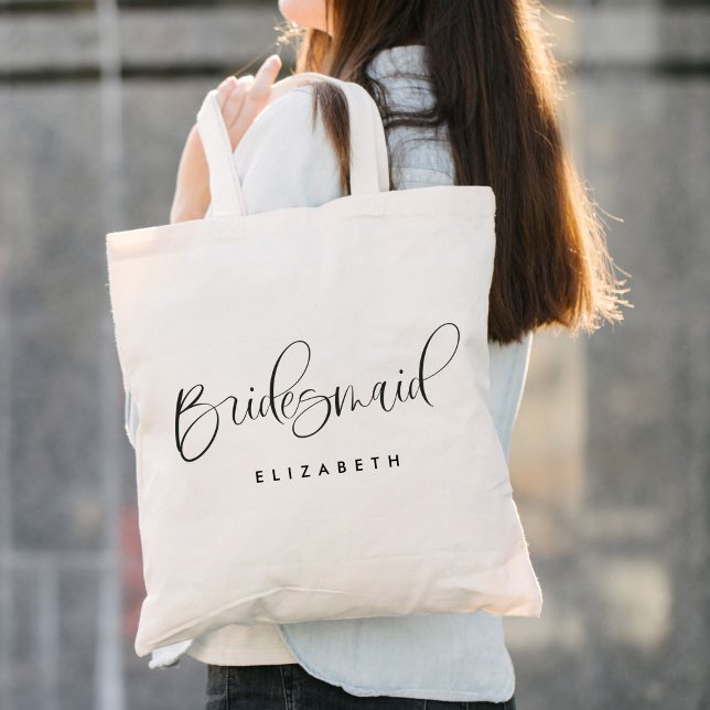Bolsa Tote Casamento por Caligrafia Moderna de Bridesmaid (Criador carregado)