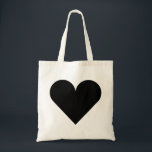 Bolsa Tote Casamento preto do coração<br><div class="desc">Esta é sacola bonita para amantes com a imagem do coração preto para o recem casados e a toda a outra ocasião. Mesmo pode ser personalizada com seu nome ou logotipo.</div>