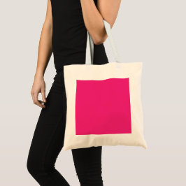 Bolsa Tote Casamento Rosa Vibrante | Convite de Cor Sólida e
