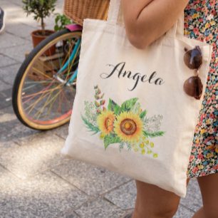 Bolsa Tote Casamento Russo De Girassóis De Cabeça Personali
