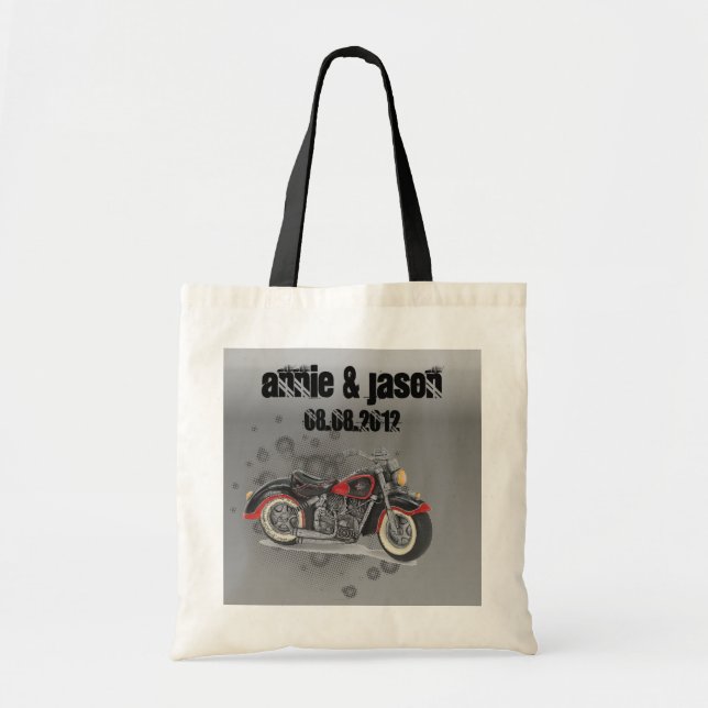 Bolsa Tote Casamento Rustic grunge Motorcyle Biker (Frente)