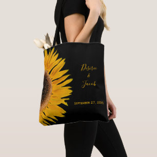 Bolsa Tote Casamento Rústico Elegante Amarelo Negro Girassol
