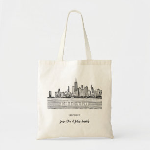 Bolsa Tote Casamento Skyline Personalizado em Chicago