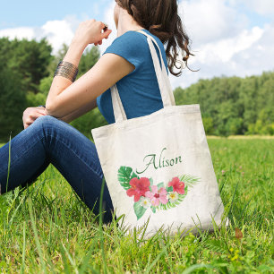 Bolsa Tote Casamento Tropical Floral de Bridesmaid Vibrante
