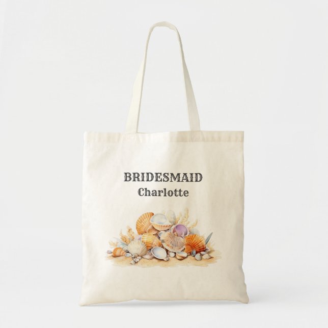 Bolsa Tote Casamento Tropical Ou De Destino De Bridesmaid Bea (Frente)