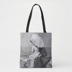Bolsa Tote Casamento Vintage, Recém-Casados na Praia