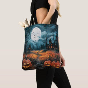 Bolsa Tote Casas Assombradas Cheias De Lua Assustadas Hallowe
