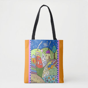 Bolsa Tote Casas de Arte Folk