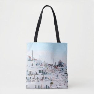 Bolsa Tote Casas de concreto branco sob céu azul à noite