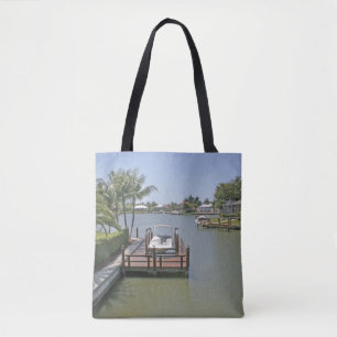Bolsa Tote Casas e docas no canal Marco Island Florida