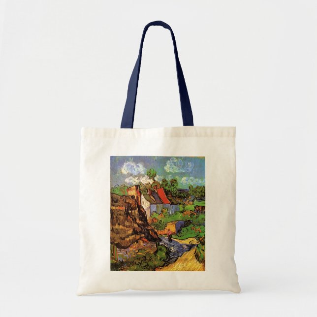 Bolsa Tote Casas em Auvers por Vincent van Gogh (Frente)