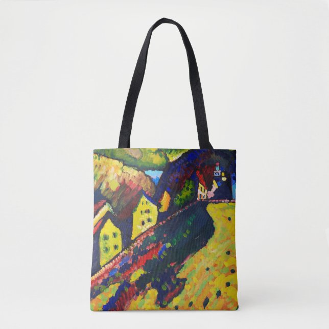 Bolsa Tote Casas em Murnau, Wassily Kandinsky (Frente)