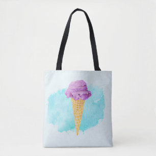 Bolsa Tote Casquinha de Sorvete Com Uma Mancha de Tinta Azul