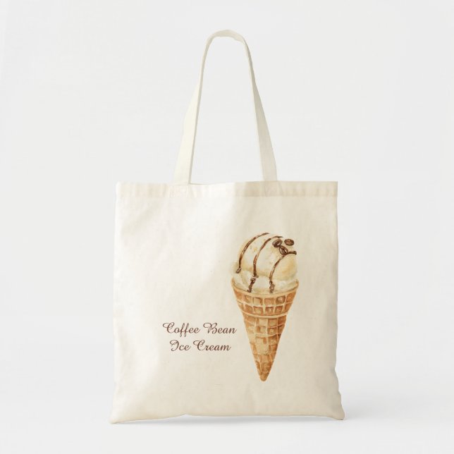 Bolsa Tote Casquinha de Sorvete de Grão de Café (Frente)