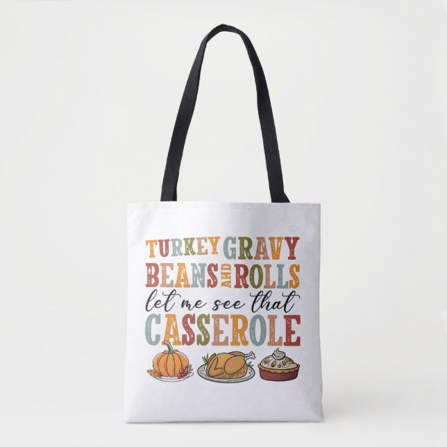 Bolsa Tote Casserole do Feriado de Ação de Graças (Frente)