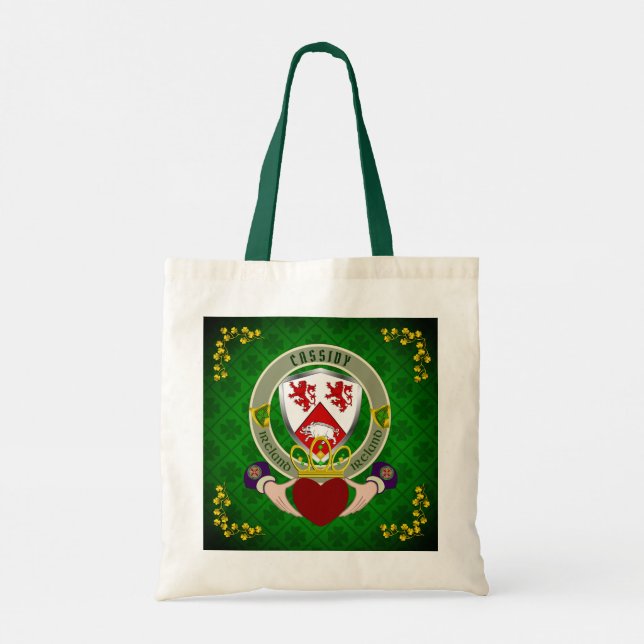 Bolsa Tote Cassidy Irish Shield & Claddagh Personalizado (Verso)