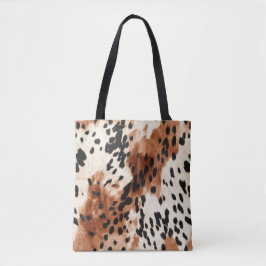 Bolsa Tote Castanho-Creme-Animal Cowhide