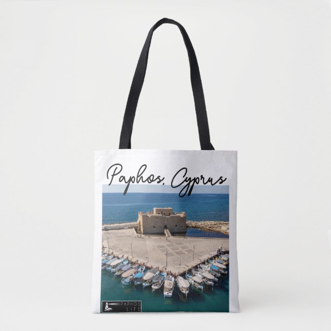 Bolsa Tote Castelo de Paphos e Assinatura (Frente)
