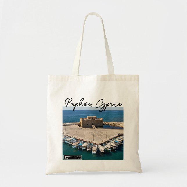 Bolsa Tote Castelo de Paphos e Assinatura (Frente)