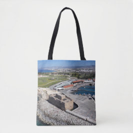 Bolsa Tote Castelo de Paphos e Porto com farol