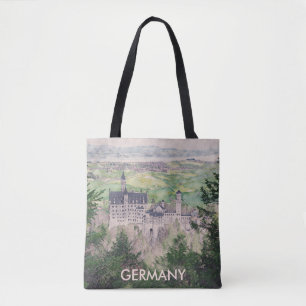 Bolsa Tote Castelo de Retro Neuschwanstein na Alemanha