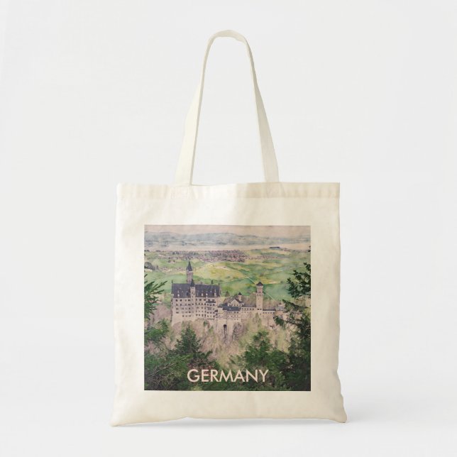 Bolsa Tote Castelo de Retro Neuschwanstein na Alemanha (Frente)