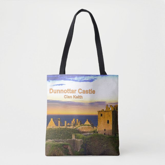 Bolsa Tote Castelo Dunnottar da Trendy Scotland - Clan Keith (Frente)