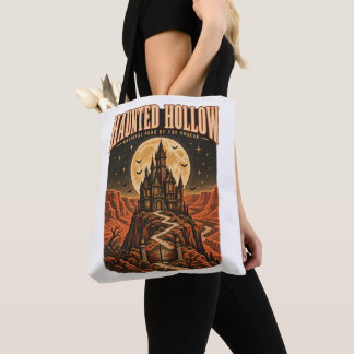 Bolsa Tote Castelo Gótico de Halloween Vintage Haunted Hollow