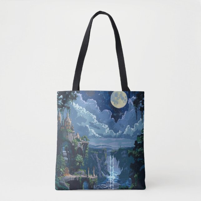 Bolsa Tote Castelo Moonlit de 8 Bits (Frente)