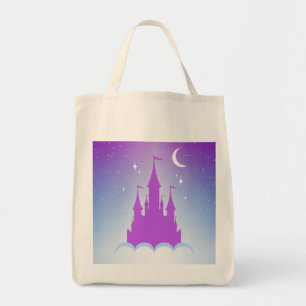 Bolsa Tote Castelo sonhador do Nighttime no céu estrelado da