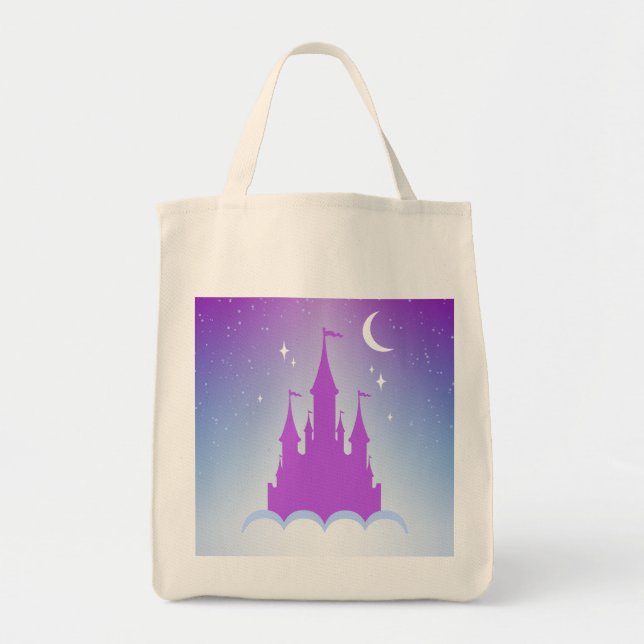 Bolsa Tote Castelo sonhador do Nighttime no céu estrelado das (Frente)