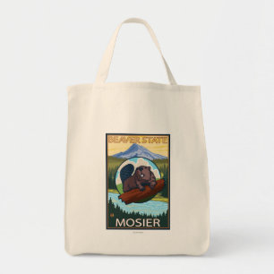 Bolsa Tote Castor & capa do Mt. - Mosier, Oregon