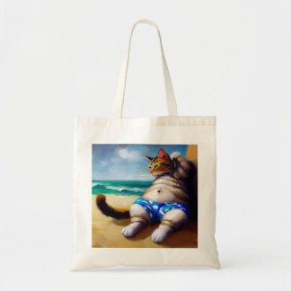 Bolsa Tote Cat at the Beach