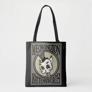 BOLSA TOTE CAT BONITO DO GATINHO DE STEAMPUNK POR TODO O LADO