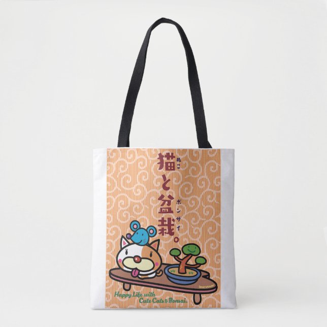 Bolsa Tote Cat & Bonsai (Frente)