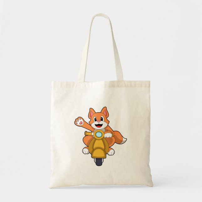 Bolsa Tote Cat como Biker com Patinete.PNG (Frente)