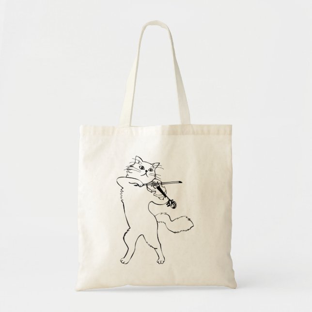 Bolsa Tote Cat do Instrumento Musical Violino Violinista (Frente)