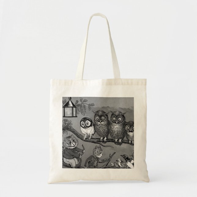 Bolsa Tote Cat e Coruja, Louis Wain (Frente)