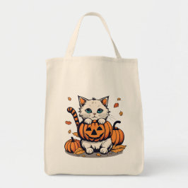 Bolsa Tote Cat e Jack-o-Lanterna