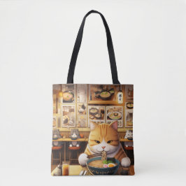Bolsa Tote Cat Eating Ramen v1