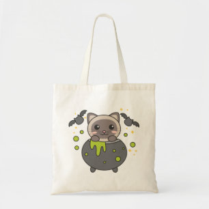 Bolsa Tote Cat Happy Halloween Cauldron Bat Tote Bag