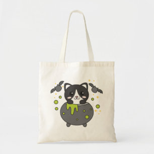 Bolsa Tote Cat Happy Halloween Cauldron Bat Tote Bag
