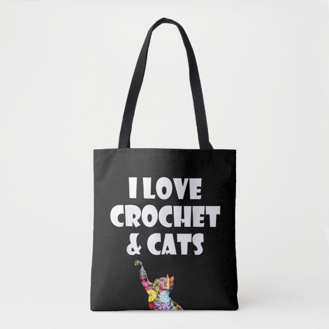 Bolsa Tote Cat I Adora Crochet & Cats Embroiderando Needlepoi (Frente)