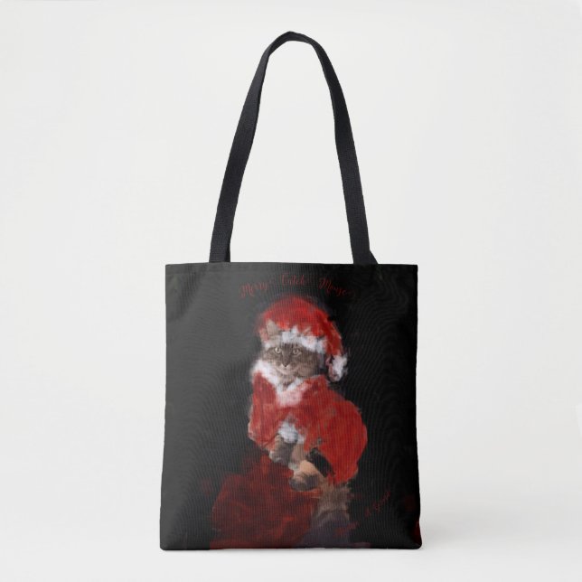 Bolsa Tote Cat Kitten Tiger Maureen Girard natal (Frente)