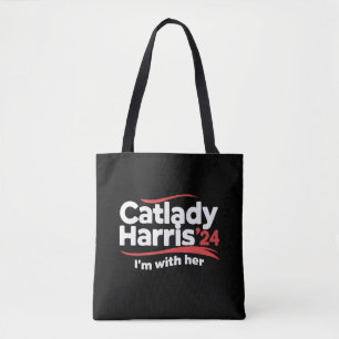 Bolsa Tote Cat Lady Kamala Harris 2024 Estou com ela