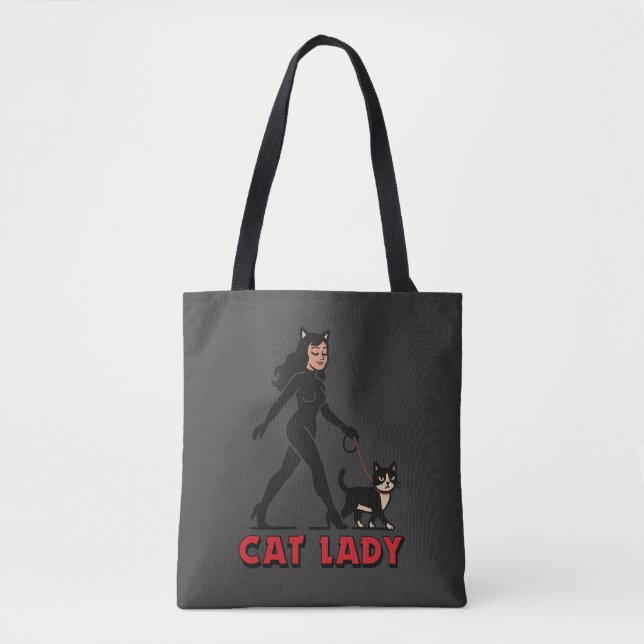 Bolsa Tote Cat Lady - Tuxedo Cats Lover - Comic Art Graphic (Frente)