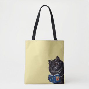 Bolsa Tote Cat Lendo um Livro, Louis Wain
