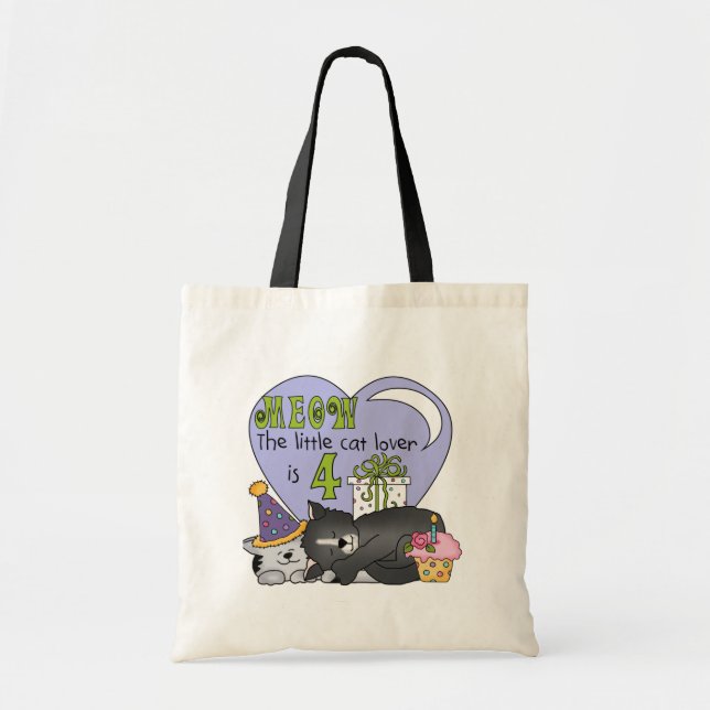 Bolsa Tote Cat Lover 4º t-shirts e presentes (Frente)